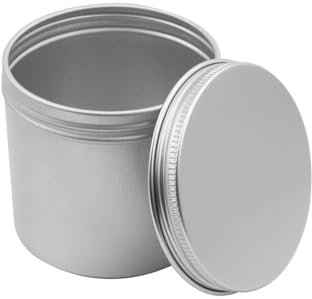 TOP-VIGOR 250 ml runde Aluminiumdosen, Blechdose, Kosmetikproben-Aufbewahrungsdosen, Gleitbehälter, tragbares kleines Metallglas mit Schraubdeckel für DIY Schönheit, Kerzen, Kosmetik