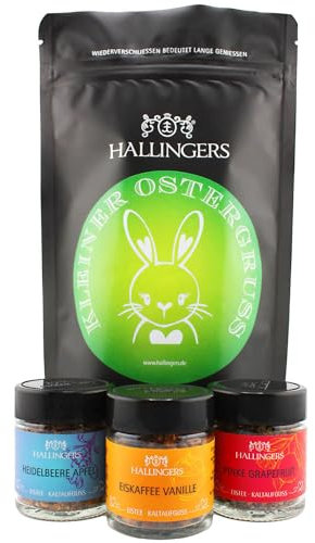 Hallingers Kleiner Ostergruß - green - Ostern Wundertüte als Osterkörbchen, Coldbrew Eistees im Schraubglas (Set) - Geschenk im Sommer & als perfektes Grillgeschenk | Glückwunsch Freundschaft Genesung