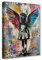 Tucocoo Leinwandbild, Motiv: Banksy-Mädchen, Engelsflügel, Straße, Graffiti-Stil, Gemälde, zeitgenössisches Kunstwerk, Heimdekoration für Wohnzimmer, gerahmt, fertig zum Aufhängen, Poster und Drucke