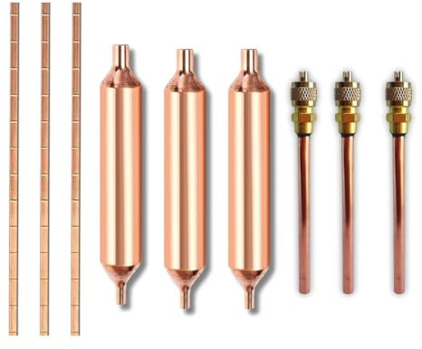 LOLPALONE Filtre Déshydrateur de Réfrigérateur avec Vanne D'Accès/Service, de Soudage en Bronze Phosphoreux pour la Réparation de Climatiseur de Réfrigération et Facile à Utiliser