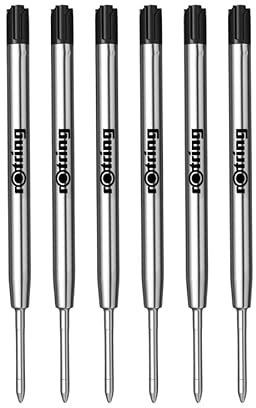 Rotring Tikky S0195390 Kugelschreibermine, Schwarz, M, 6 Stück