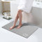 RUERYA Bath Mat Rugs Quick Dry Super Absorbent Diatomaceous Earth Bath Mat Non Slip Rubber Bottom Thin Bathroom Mat Fit Under Door, Floor Rugs in Front of Bathtub,Shower Room,Sink, 17 x 32, Grey