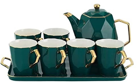 Juego De Te Juego De Té De 8 Uds, Tetera De Cerámica, Taza De Té Con Bandeja De Té, Taza De Café De Porcelana, Juego De Tazas De Té, Tetera, Tetera, Cafetera Juego De Cafe