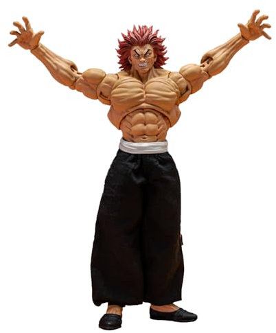 Anime BAKI Action Figur Hanma Yujiro Figure Modell Bewegliche Gelenke, Austauschbares Zubehör, Echte Stoffkostüm,18cm Handmade Statue Sammlerstücke Heimdekoration