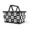 Basky Basket Fahrradkorb Abnehmbar | Checkered Skulls Design | Fahrradkiste für Fahrrad & E-Bike | Fahrradtasche vorne & hinten | Adapterplatte Gepäckträger Klicksystem & Schloss | Henk Schiffmacher