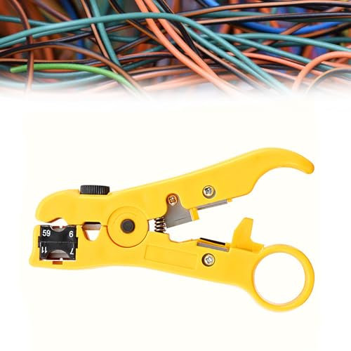 Pelacables para Cable Coaxial, Pelacables Coaxial, Cable Coaxial TV, Pelador Cable Coaxial Antena, Peladora Coaxial, Pelacables para Cables Coaxiales y Cables de Datos, Amarillo