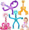 4 Pcs Telescopic Suction Cup Giraffe Toy,Novel Kids Suction Cup Toys,Giraffe Telescopic Toy,Stretchy Telescopic Tube Shape Changing Toy, Decompress Educational Sensory Toys for Kids & Adult