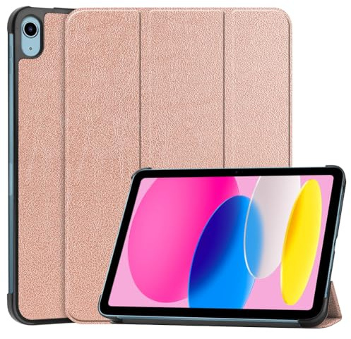 Kepuch Custer Hülle für iPad 11 (CPU A16) 2025 / iPad 10 10.9 2022,Smart PU-Leder Hüllen Schutzhülle Tasche Case Cover - Rose Gold