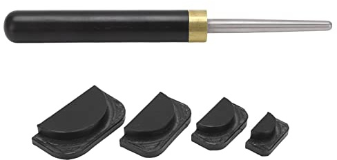 Saxophone Repair Kit with Tone Hole Pads, Dent Lapping Bar for Tenor Midrange Treble Sax, Easy, Wide Application, Multiple Size Pads, Ebony Metal Material