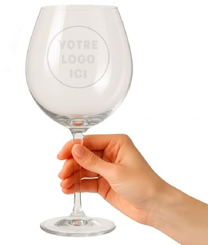 mabouteille.fr Grand verre a vin XXL 75cl - Verre a vin personnalisé avec Prénom & Logo | Hauteur 23 cm et diamètre 9,5cm [ Verre a vin original ]