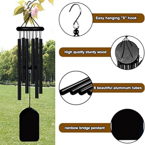 Agwuoetr Pet Memorial Wind Chimes,Pet Remembrance Gift in Memory Dog Passing Away,Bereavement Windchime for Loss of Memorial