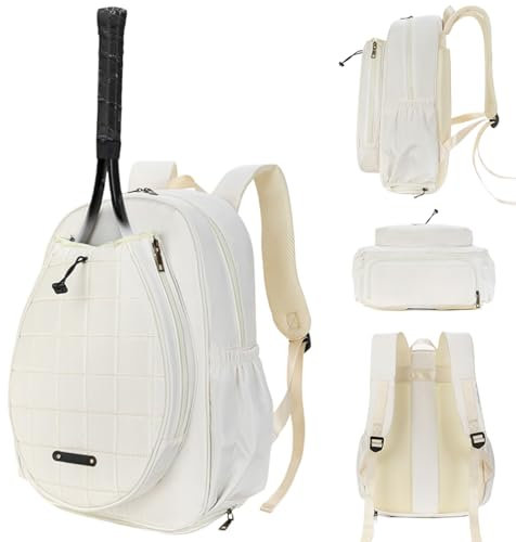 HDBHSBE Tennis-Rucksack, Multi-Pockets-Tennisschlägerbeutel, wasserdichte Tasche mit Schuhfach, Badminton mit verstellbarem Riemen für Männer und Womentennis-Rucksack