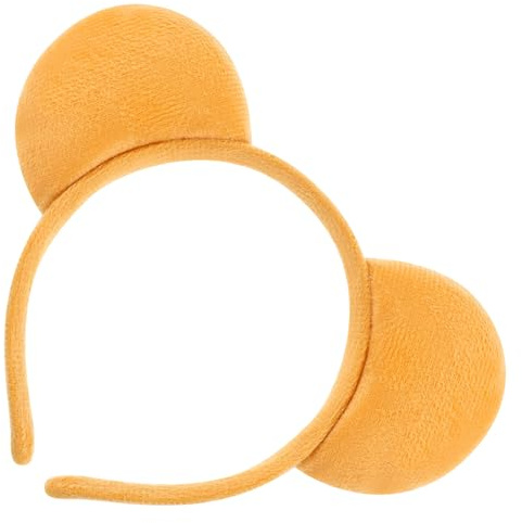 Hpmjz Gelbe Bärenohren Stirnband Niedliche Party Kopfbedeckung Haarschmuck Plüsch Gefüllte Tierohren Haarreifen Weihnachten Cosplay-Party Haargummi Elastisch Hautpflege Haarband für Erwachsene