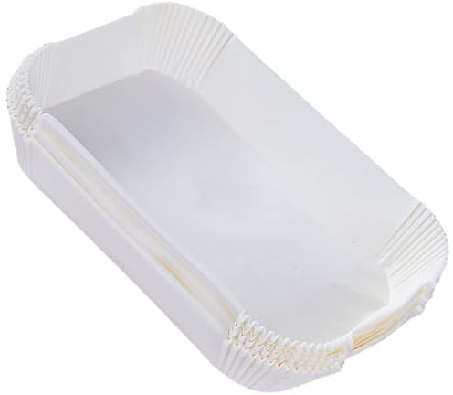 TOGEVAL 50 piezas Papel para Freidora de Aire Antiadherente Desechable y Resistente al Aceite Protector Multiuso para Hornear Cocinar y Asar Almohadilla Rectangular Blanca de Silicona