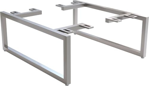 DELIFE Fuß Kufe schmal Edelstahl gebürstet 15 cm für Kastenmöbel der Tiefe 40 cm (2er Set)