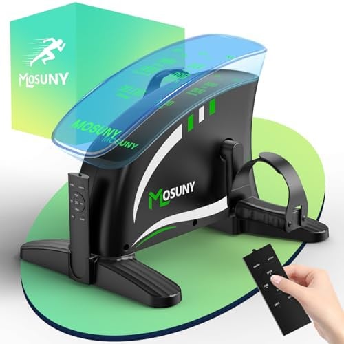 Pedaltrainer, MOSUNY 2026 2 in 1 Pedaltrainer für Zuhause mit Widerstand + Geschwindigkeit, Leise & großem LCD-Display + Anti-Rutsch-Matte, Arm und Beintrainer für Senioren Heimtrainer Senioren