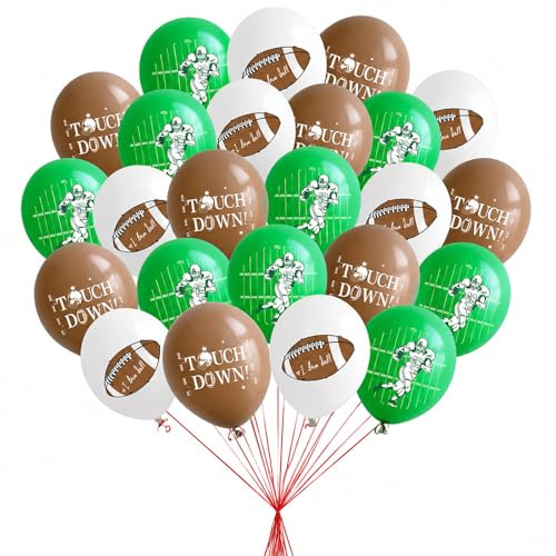 Ovanda Luftballon Footballs, 24 Stück Braun American Football Luftballon, Rugby Fußball Thema Party Ballon Deko, für Junge Geburtstag Superbowl Super Bowl Deko Luftballons, Football Dekos