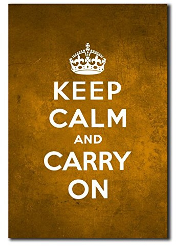 Homeyourself Hochwertiges Metallschild 30x20cm Alu Verbund Keep Calm and Carry on Deko Schild Wandschild