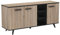 Enfilade Style Industriel 3 Portes 3 Niches Elégante - Coloris Noir et Chêne Brossé - 607 x 285 x 757