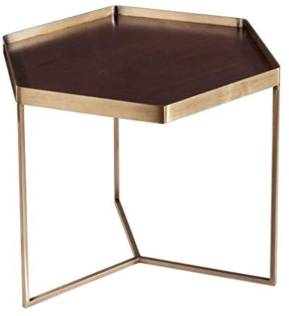WXiaJ-Kaffetisch Metall-Beistelltisch/Teetisch, Bronzeständer, Glatte Ecke, Starke Tragfähigkeit, für Wohnraum für Zuhause, Bronze, Größe optional