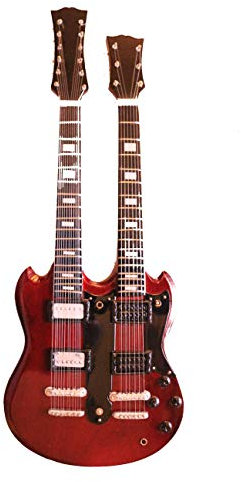 ShopEwebb Led Zeppelin Jimmy Page Double Neck Miniature Guitar