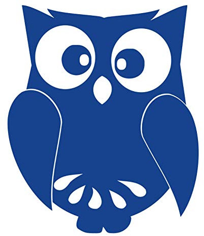 kleb-Drauf | 1 Eule | Blau - matt | Autoaufkleber Autosticker Decal Aufkleber Sticker | Auto Car Motorrad Fahrrad Roller Bike | Deko Tuning Stickerbomb Styling Wrapping