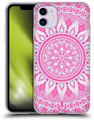 Head Case Designs Parata Rosa Mandala Custodia Cover in Morbido Gel Compatibile con Apple iPhone 11