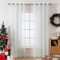 MIULEE 2er Set Voile Vorhang mit Ösen Transparente Gardine aus Voile Polyester Wohnzimmer Luftig Dekoschal für Schlafzimmer Elfenbein 215 x 140cm H x B, Grommet Top