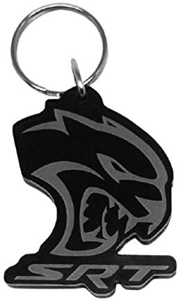 DODGE SRT Hellcat Acryl Schlüsselanhänger, Schwarz, 1.2 x 1.2
