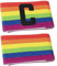 XXL-Sportswear Armbinde Regenbogen, Spielführerbinde, Kapitänsbinde mit Klettverschluß, mit/ohne Aufdruck C 1er/2er/5er/10er-Pack (2X Armbinde MIT Aufdruck C)