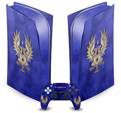 Head Case Designs Officially Licensed EA Bioware Dragon Age Grey Wardens Gold Heraldry Vinyl Faceplate Gaming Skin Decal Compatible With Sony PlayStation 5 PS5 Digital Console and DualSense Controller