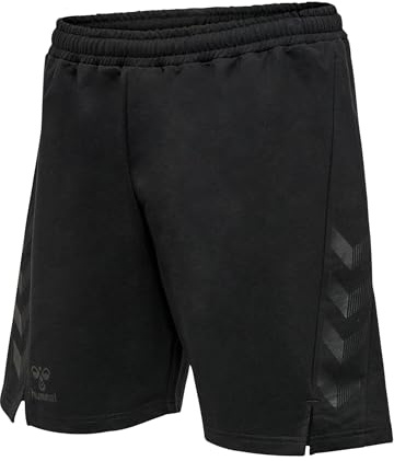 hummel Herren Hmloffgrid Cotton Shorts, Jet Black/Forged Iron, S EU