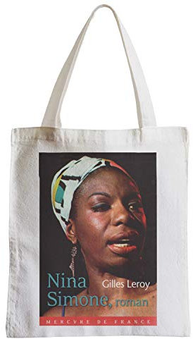 Tote Bag Einkaufstasche, Altes Poster, Buchhülle, Nina Simone Roman Gilles, Leroy Vintage, weiß, Einheitsgröße