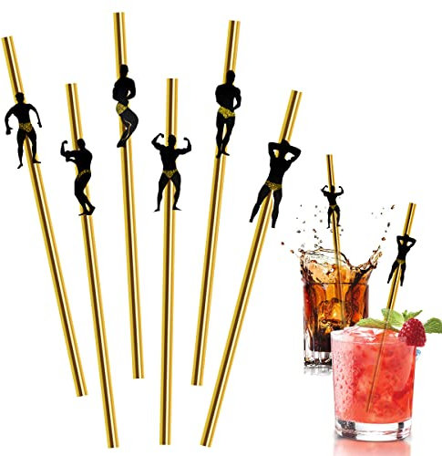 24 PCS Hen Party Straws,Gold Bachelorette Straws Hen Party Naughty Cocktail Straws,Hen Party Accessories,Hen Do Accessories Hen Party Decorations,Hen Do Straws,Hen Do Decorations
