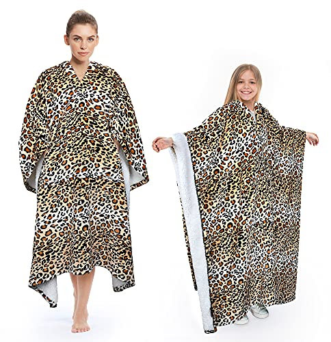 Catalonia Classy Tragbare Poncho Decke KuschelDecke Zum Anziehen Flauschig Warmer Tragbare Sherpa decke mit Fronttasche Winter Geschenke für Erwachsene Frauen Männer Kinder