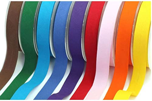 10 Meter Baumwoll - Schrägband/Einfassband Nahtband 100% Baumwolle Schrägbänder 18mm gefalzt (weiß)