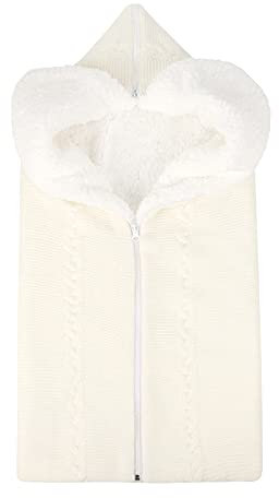 Baby Wickeldecke Unisex Säugling Gestrickte Kinderwagen Wrap Weich Dicke Fleece Warm Baby Schlafsack Multifunktional Unisex Neugeborene Schlafsack