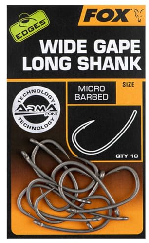 Fox Edges Armapoint Super Wide Gape Long Shank Hooks - 10 Haken