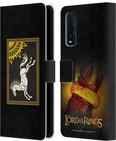 Head Case Designs Officially Licensed The Lord Of The Rings The Fellowship Of The Ring Flag Of Rohan Graphics Leather Wallet Case Compatible With Find X3 Neo / Reno5 Pro+ 5G