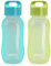 JILIGUALA Lot de 2 tasses en plastique pour café, voyage, bouteille d'eau, bouteille d'eau de sport, tasse pour lait, café, thé, jus de fruits, 350 ml, bleu et vert