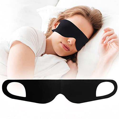 FRESHME Zero Pressure Schlafmaske – Leichte, atmungsaktive Blockout-Augenmaske zum Schlafen mit Ohrenaufhängung, elastisches Band für alle Schlafpositionen, Männer und Frauen, weich und bequem
