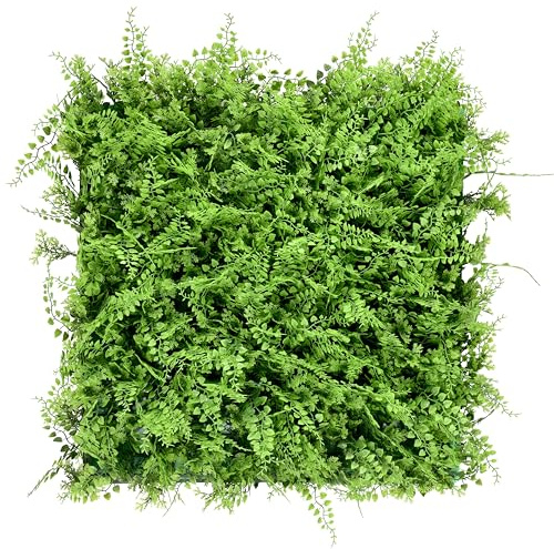 KARAT Pflanzenwand - Kunstpflanze zur Wandmontage - 50 x 50 cm - Wandgarten - Künstliche Pflanze Deko für Wand, Balkon & Garten - Fern (16 Stück = 4 m²)
