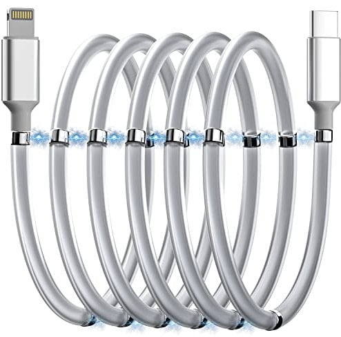 AICase Magnetic USB C to Lightning iPhone Cable Type C Super Organized Charging Magnetic Absorption Nano Data Cable Compatible iPhone 14/13/12/11/Mini/Pro/Max/X/XR/8/SE,iPad Air/Pro/Mini