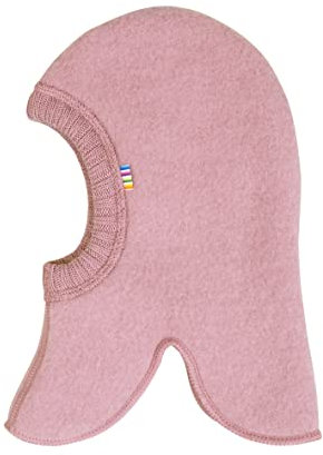 Joha Schlupfmütze Balaclava Mütze 100% Merino Wolle | Unisex Schalmütze Mützenschal Winter Sturmhaube für Kinder und Baby 0-9 Jahre, Größe 45 cm, Altrosa