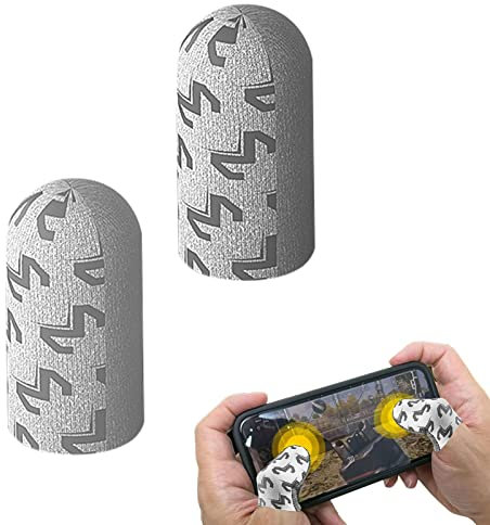 Povanjer Thumb Sleeves Mobile Gamings - 0.03mm Silver Mobile Phone Gamings Finger Sleeves,Gamer Thumb Protector Sleeve, Game Hand Controller Gloves, Thumb for Gamer