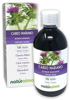 Mariendistel (Silybum marianum) Kraut und Früchte Alkoholfreier Urtinktur Naturalma - Flüssig-Extrakt Tropfen 500 ml - Nahrungsergänzungsmittel - Veganer