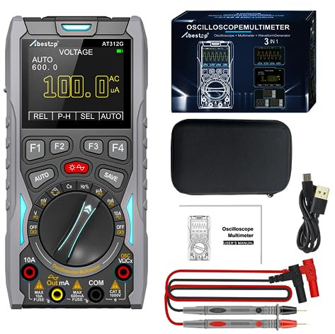Abestop AT312G 3 in 1 Oscilloscope Digital Scope Multimeter with 12MHz Bandwidth 50MSa/s Sampling Rate Built-in Generator Multiple Multimeter Tester Function