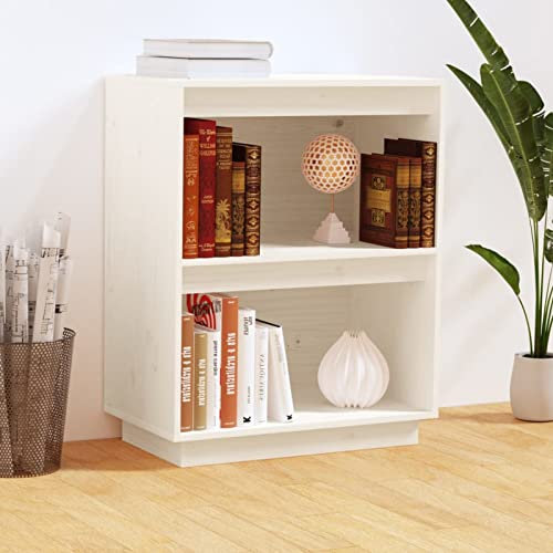 Homgoday Beistellschrank Aufbewahrungsschrank Standschrank Küchenschrank Flurschrank Sideboard Schrank für Flur Wohnzimmer Schlafzimmer Weiß 60x34x75 cm Massivholz Kiefer