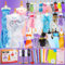 Anpro 700+ Stücke Modedesign Mädchen, Bastelset Kinder Kreativität-DIY-Kunst- und Bastelset, Lernspielzeug mit 4 Mannequins, Mädchen Geschenke, Mädchen 6 7 8 9 10 11 12+ Jahre
