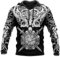 Wikinger Kompass Hoodie Keltischer Drache Sweatshirt Pullover, Nordische Mythologie Vegvisir 3D-Druck Durchgehender Reißverschluss Freizeitjacke, Vintage Streetwear ( Color : Pullover , Size : XXL )